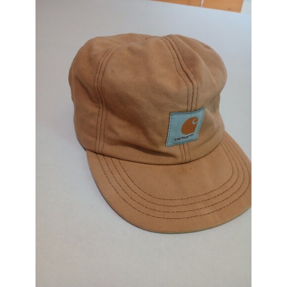 Vintage Carhartt Duck Canvas Cap Hat Mens Medium Tan Ear Flap Thermal WIP USA - Picture 10 of 12